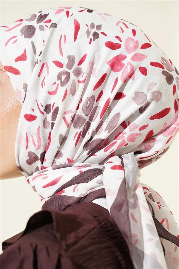 Lumea Patterned Soft Scarf Dark Brown