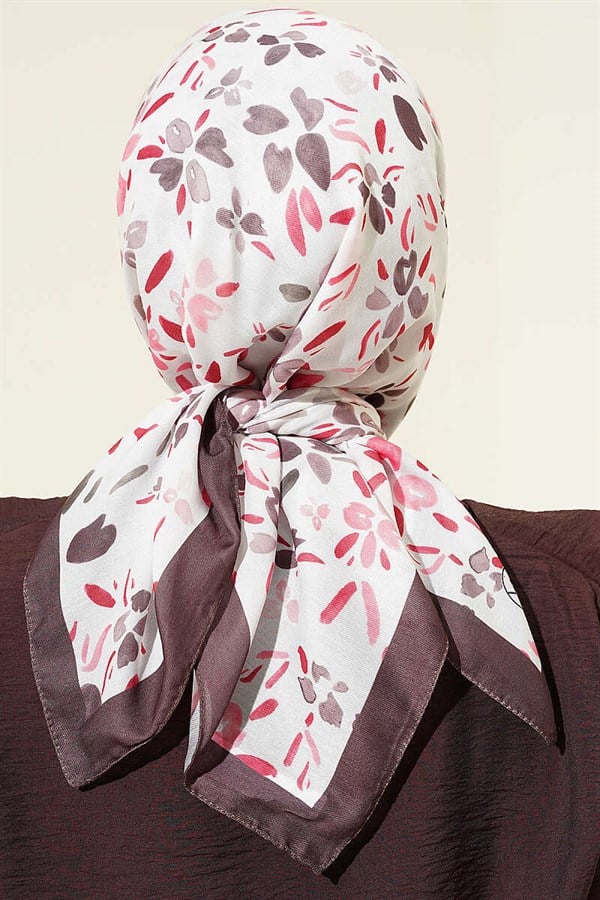 Lumea Patterned Soft Scarf Dark Brown