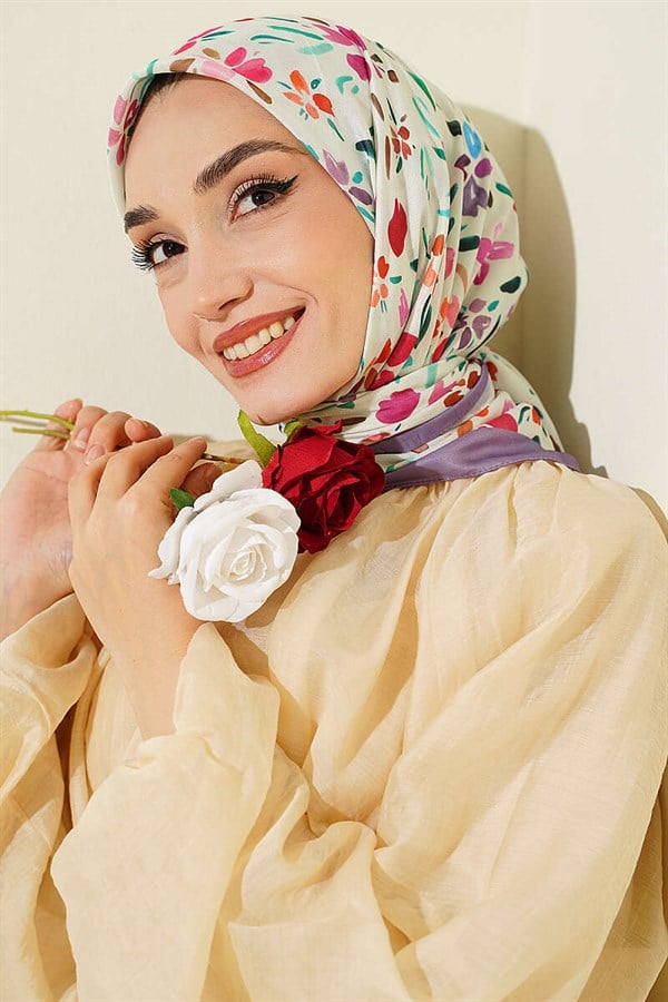 Lumea Patterned Soft Scarf Lilac