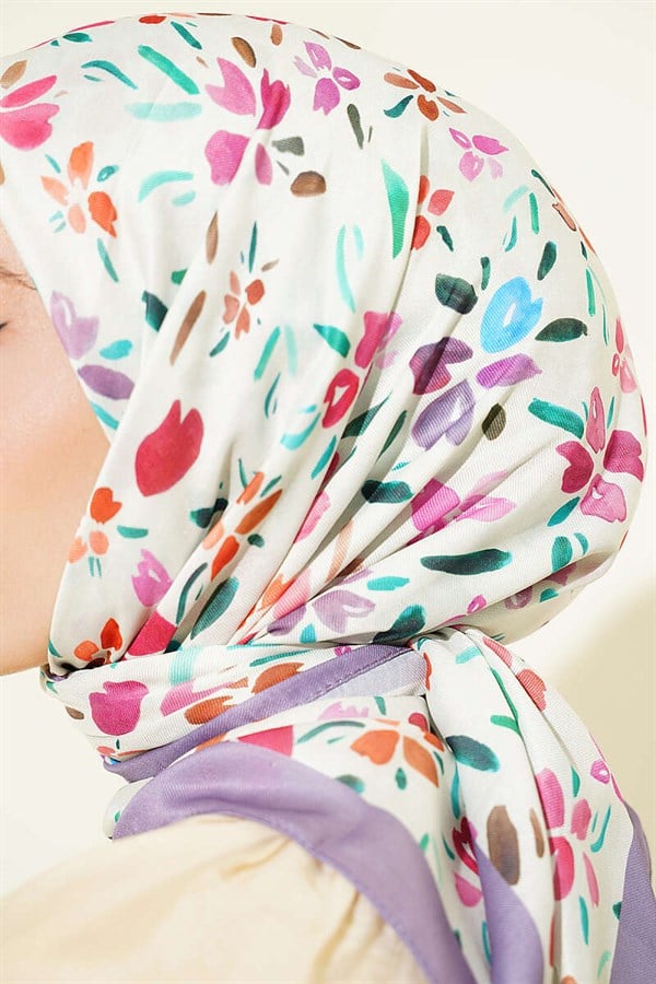 Lumea Patterned Soft Scarf Lilac