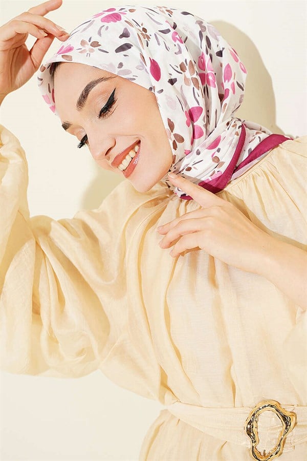 Lumea Patterned Soft Scarf Cherry Red