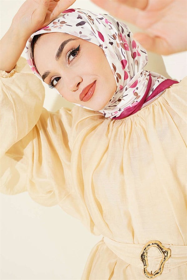 Lumea Patterned Soft Scarf Cherry Red
