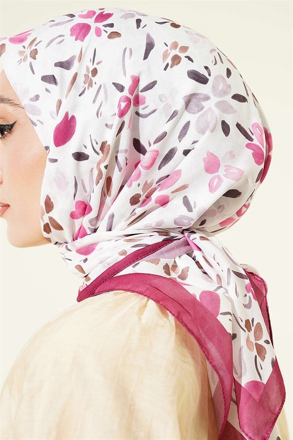 Lumea Patterned Soft Scarf Cherry Red