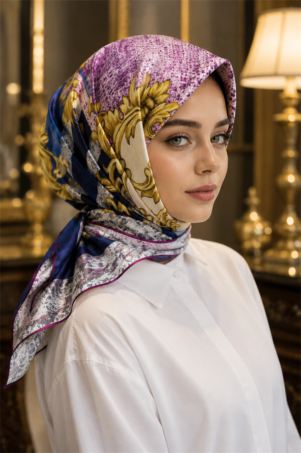 Luxury Chain Detail Scarf Series Fuchsia