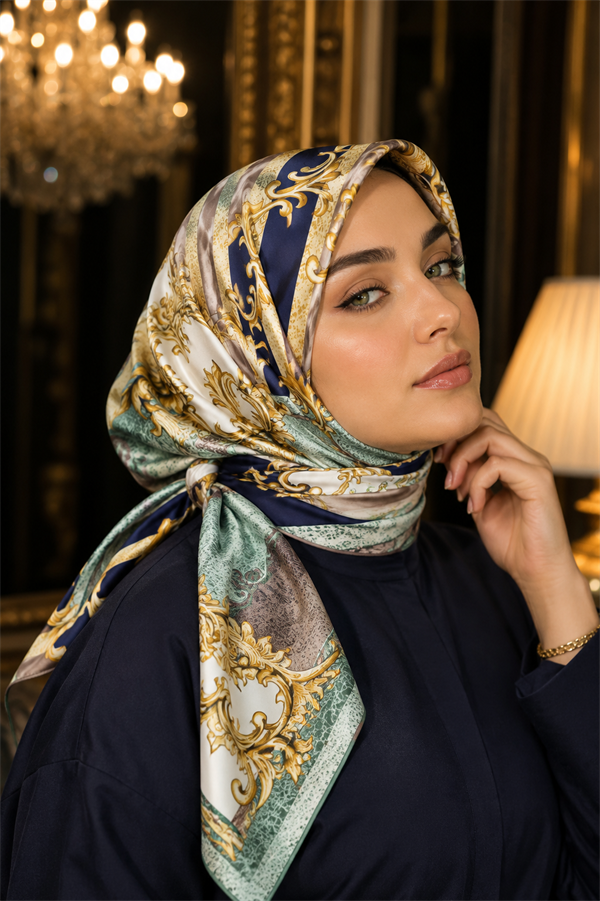 Luxury Chain Detail Scarf Series Khaki