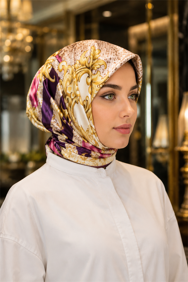 Luxury Chain Detail Scarf Series Purple