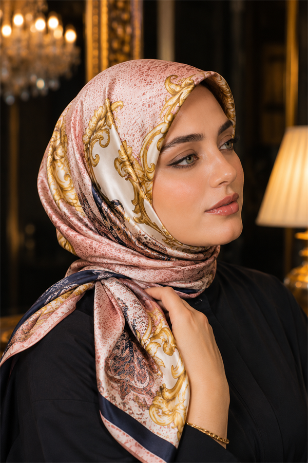 Luxury Chain Detail Scarf Series Pink