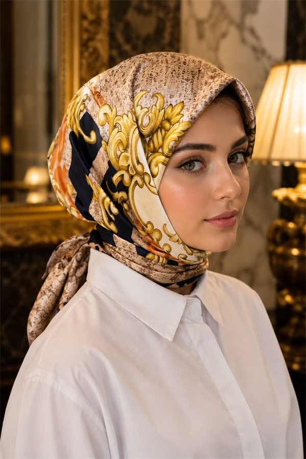 Luxury Chain Detail Scarf Series Mink