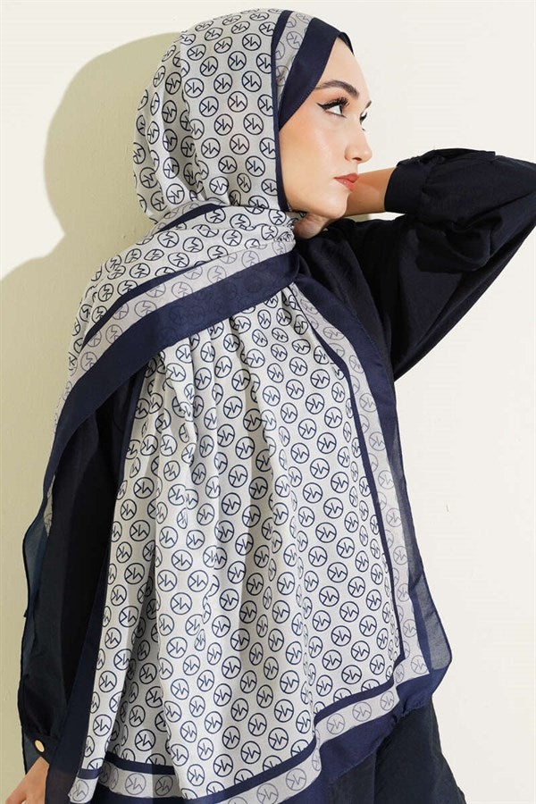 MK Pattern Liva Modal Navy Beige
