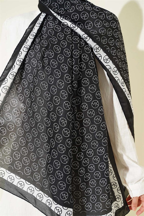 MK Pattern Liva Modal Black and White