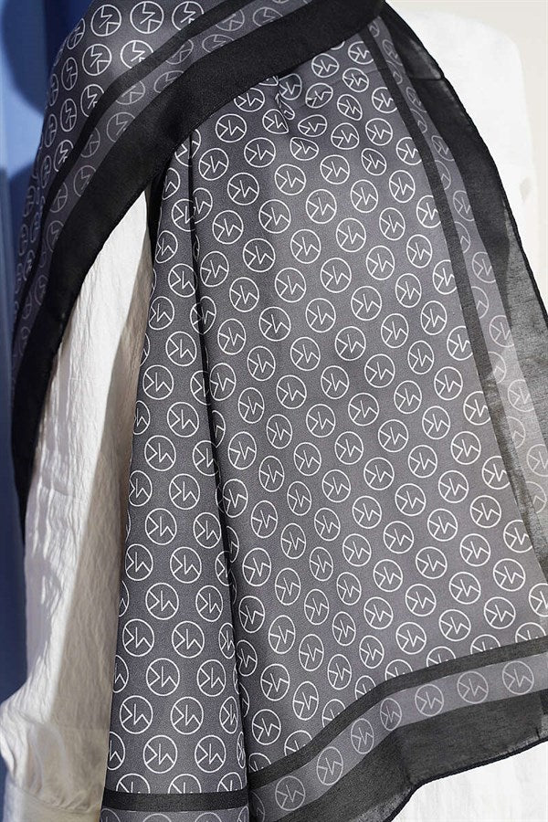 MK Pattern Liva Modal Black Smoke