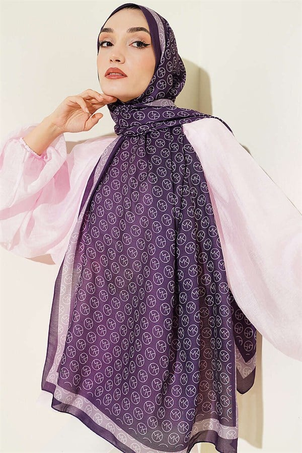 MK Pattern Liva Modal Black Purple
