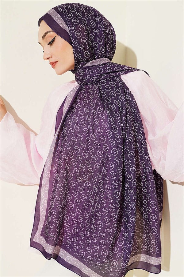 MK Pattern Liva Modal Black Purple