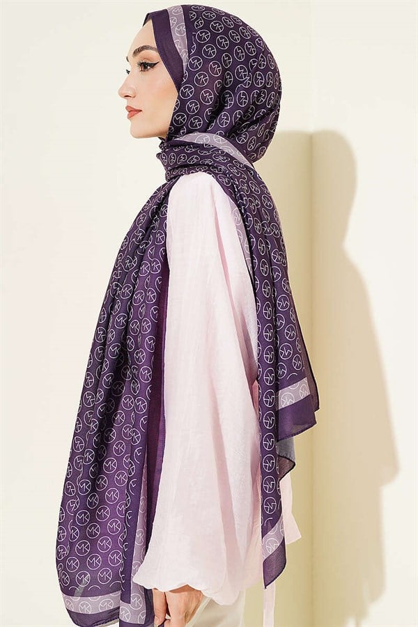 MK Pattern Liva Modal Black Purple