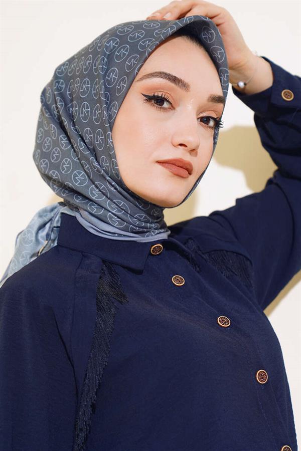 MK Pattern Soft Scarf Anthracite