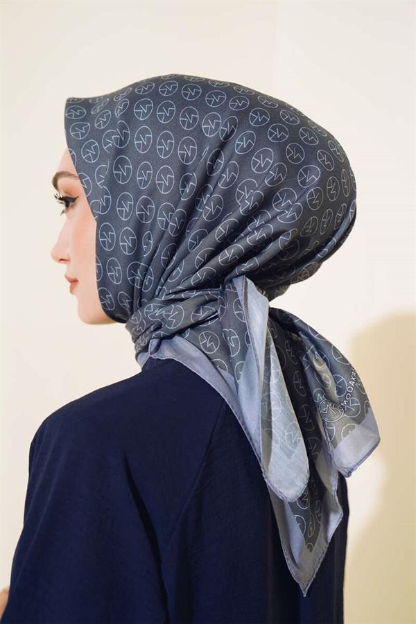 MK Pattern Soft Scarf Anthracite
