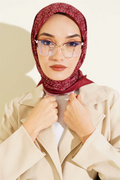 MK Pattern Soft Scarf Burgundy
