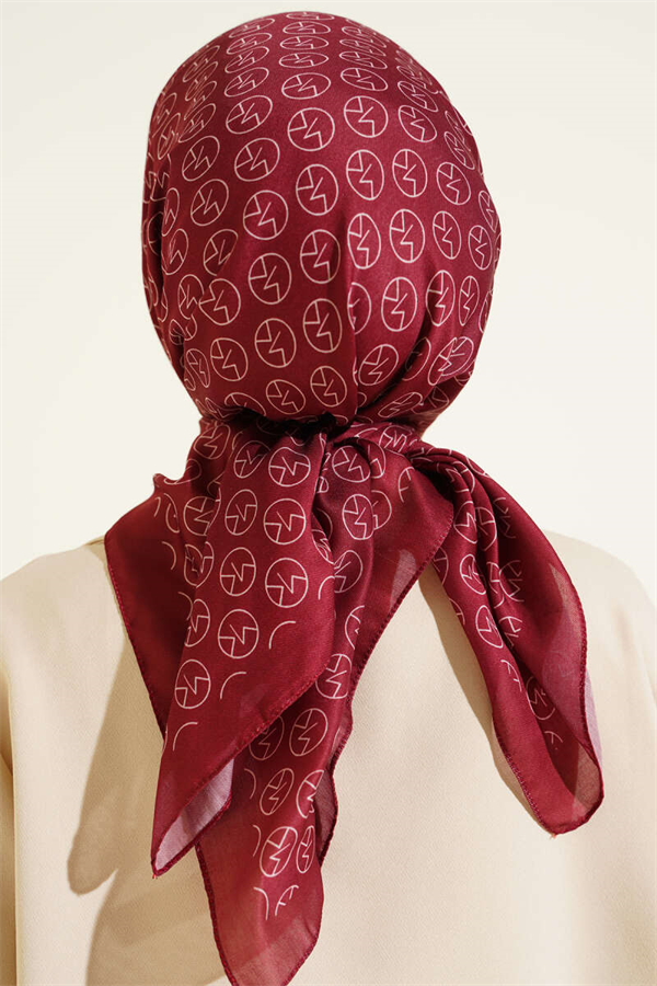 MK Pattern Soft Scarf Burgundy