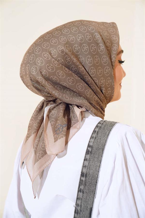 MK Pattern Soft Scarf Almond Green