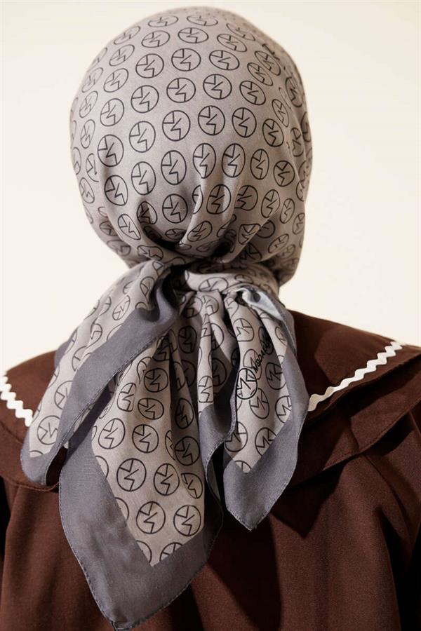 MK Pattern Soft Scarf Smoke