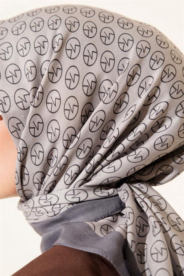 MK Pattern Soft Scarf Smoke