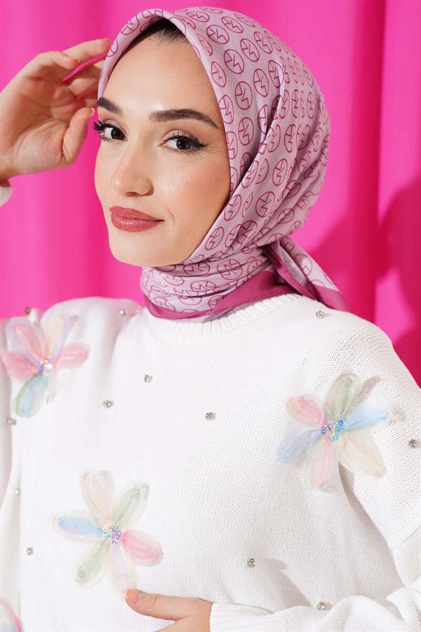 MK Pattern Soft Scarf Fuchsia