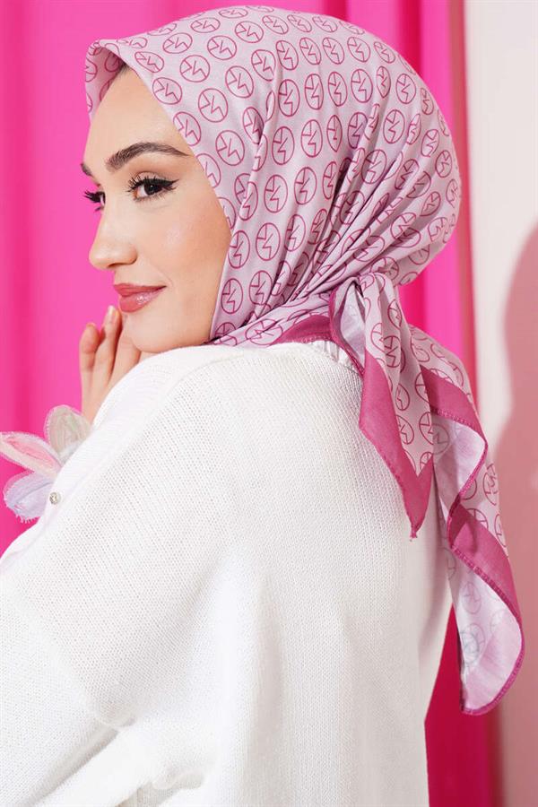 MK Pattern Soft Scarf Fuchsia