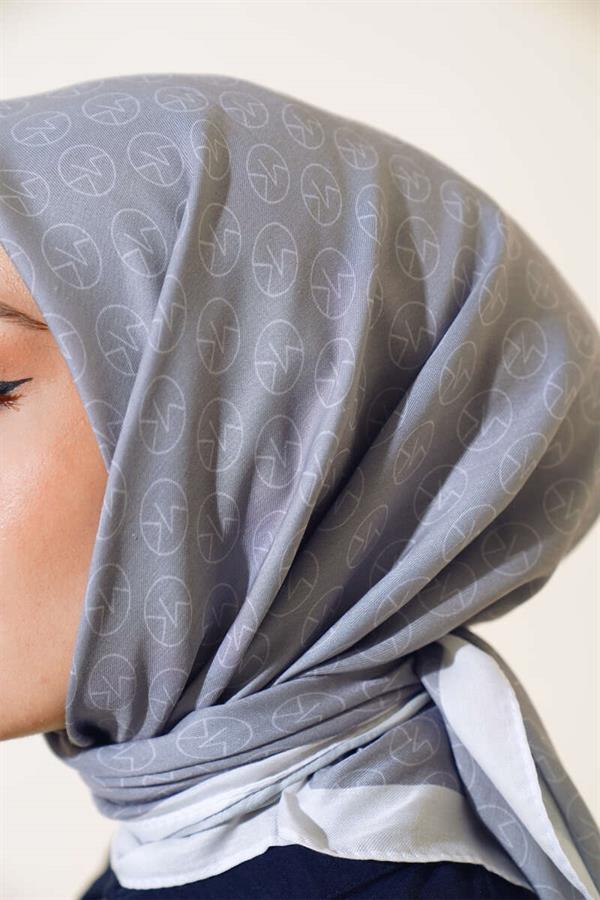 MK Pattern Soft Scarf Gray