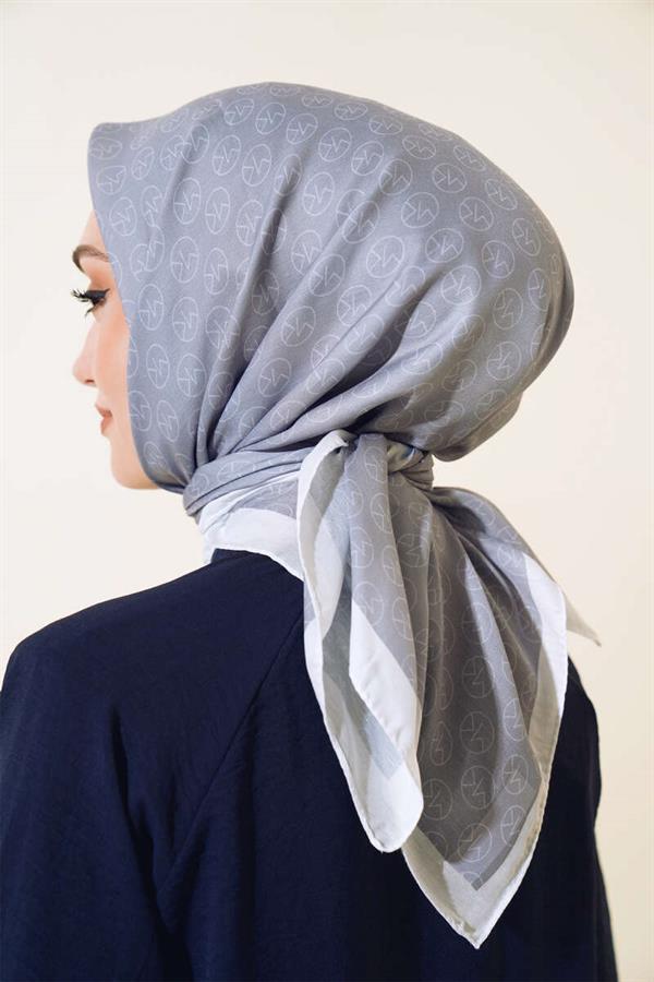 MK Pattern Soft Scarf Gray