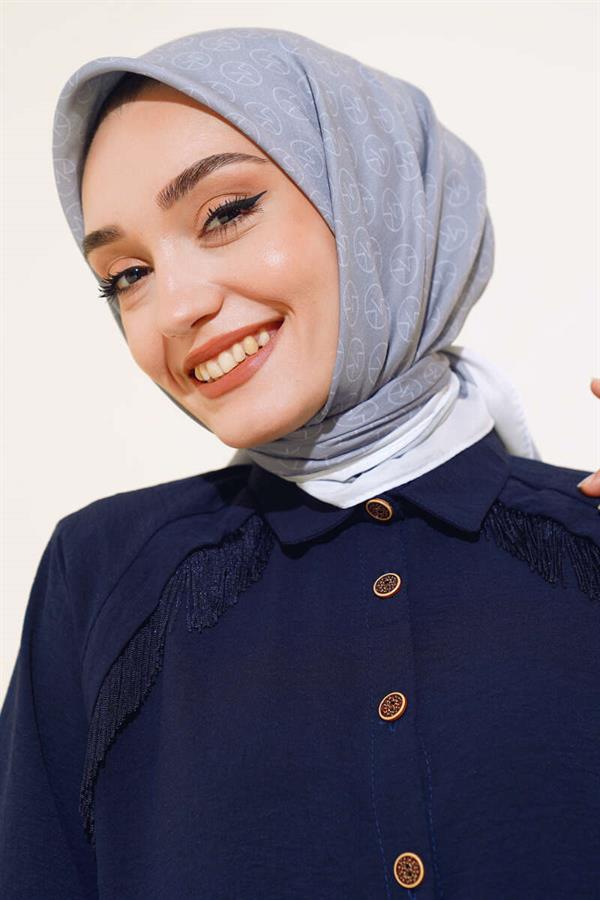 MK Pattern Soft Scarf Gray