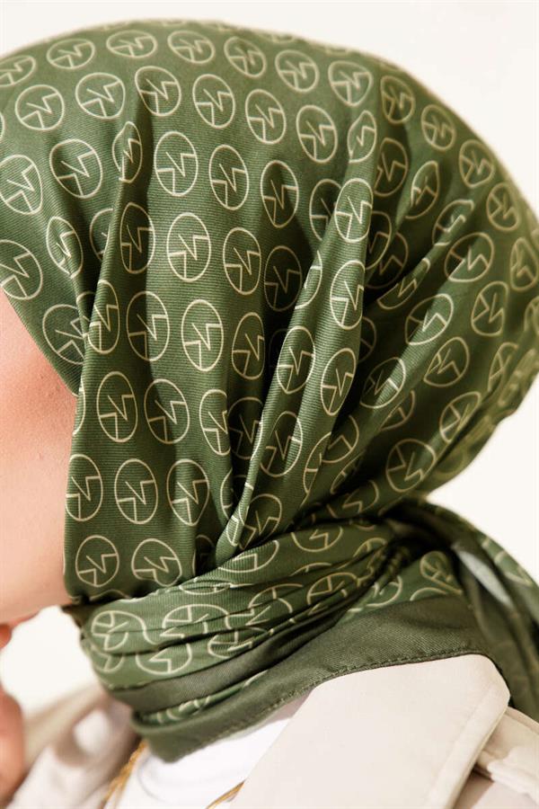MK Pattern Soft Scarf Khaki