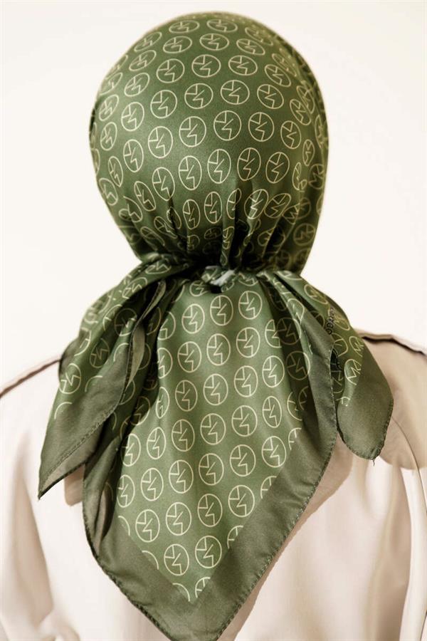 MK Pattern Soft Scarf Khaki