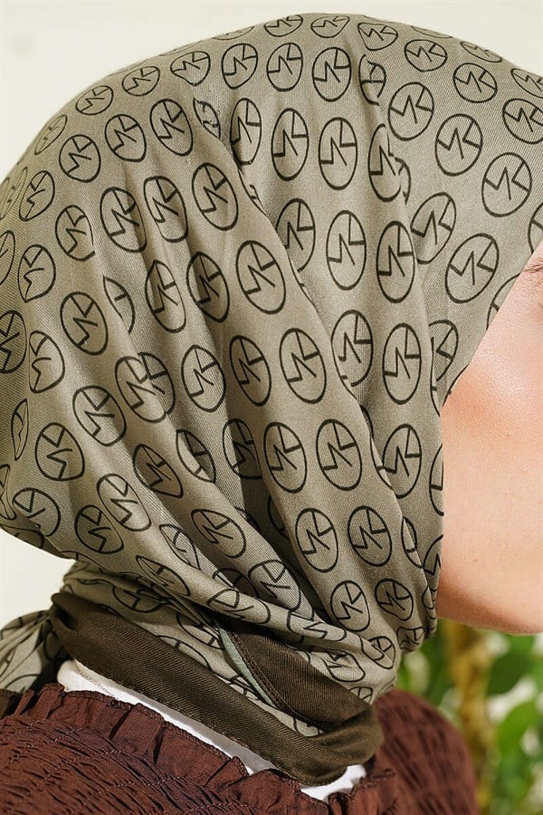 MK Pattern Soft Scarf Camouflage Green