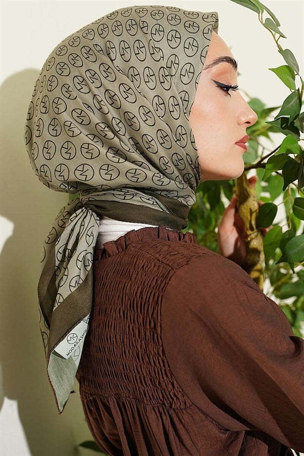 MK Pattern Soft Scarf Camouflage Green