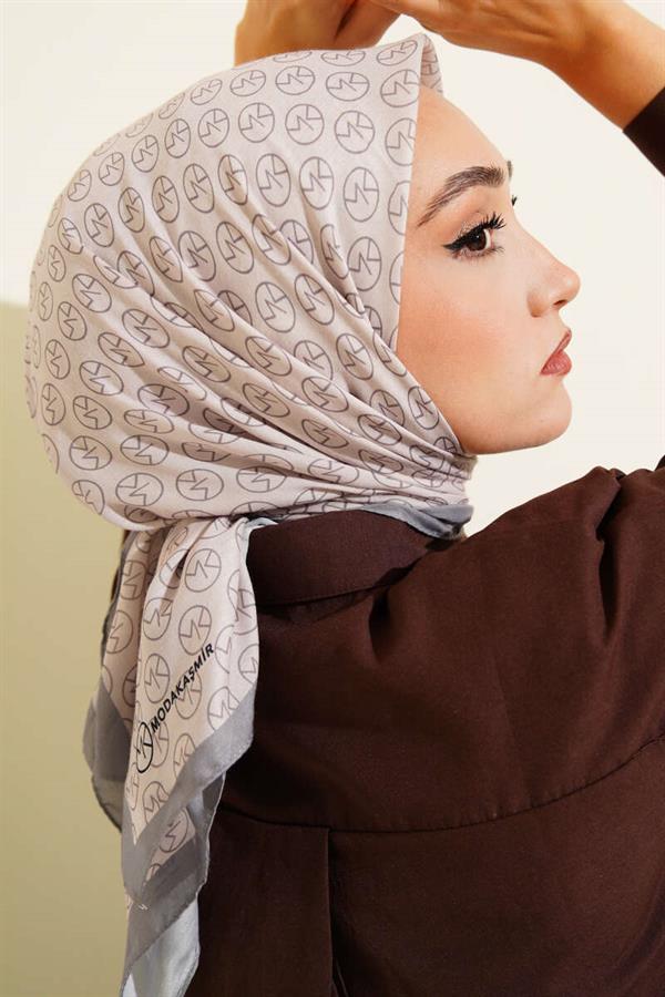 MK Pattern Soft Scarf Slate Gray