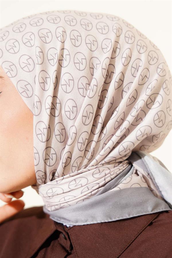 MK Pattern Soft Scarf Slate Gray