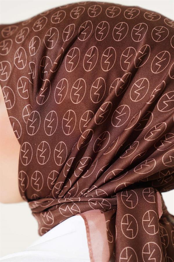 MK Pattern Soft Scarf Chestnut