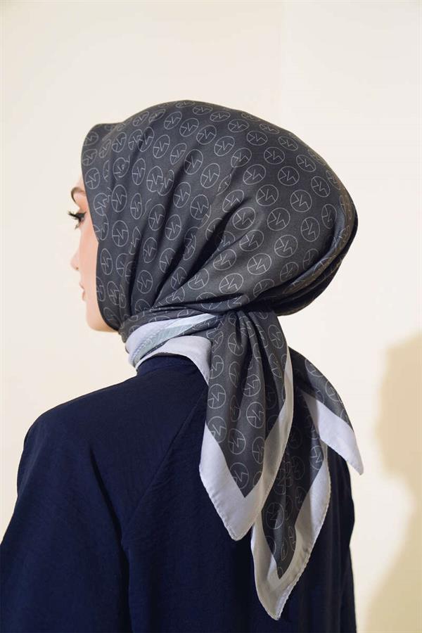 MK Pattern Soft Scarf Ash Grey
