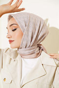 MK Pattern Soft Scarf Sand Beige