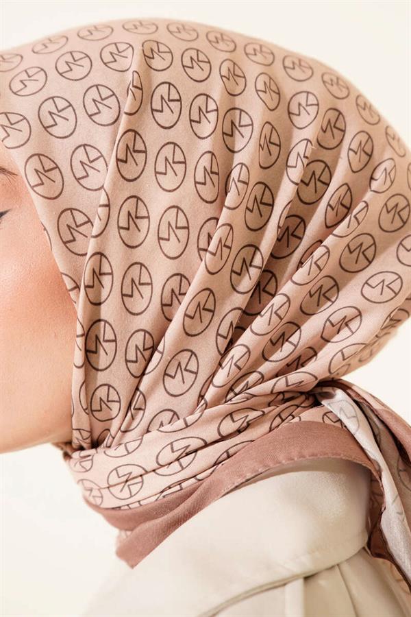 MK Pattern Soft Scarf Latte