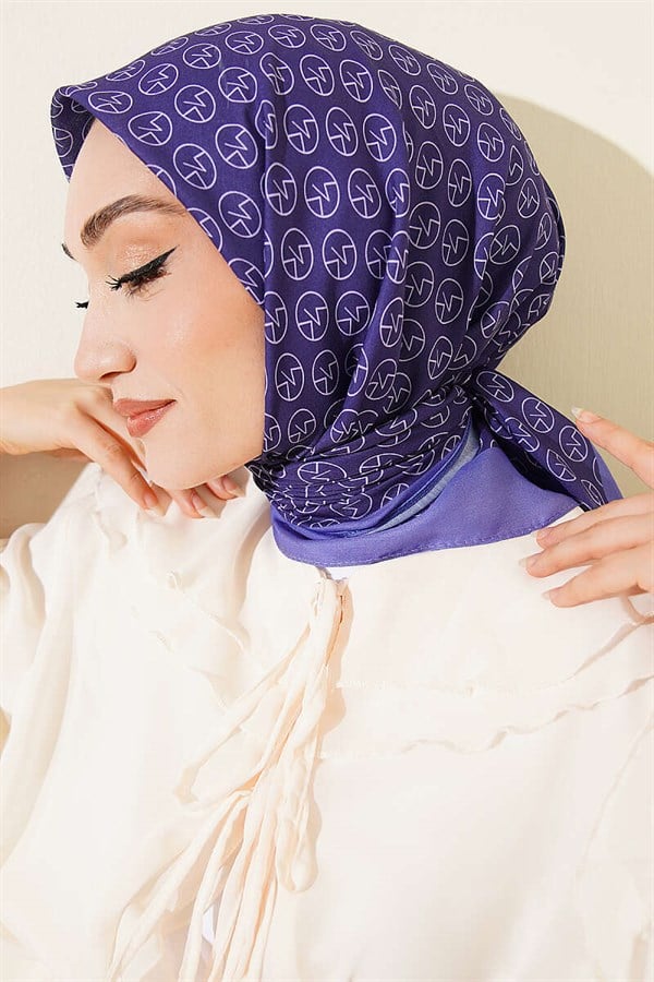 MK Pattern Soft Scarf Lilac