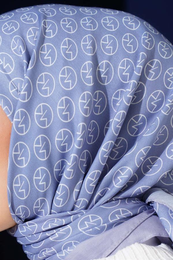 MK Pattern Soft Scarf Blue