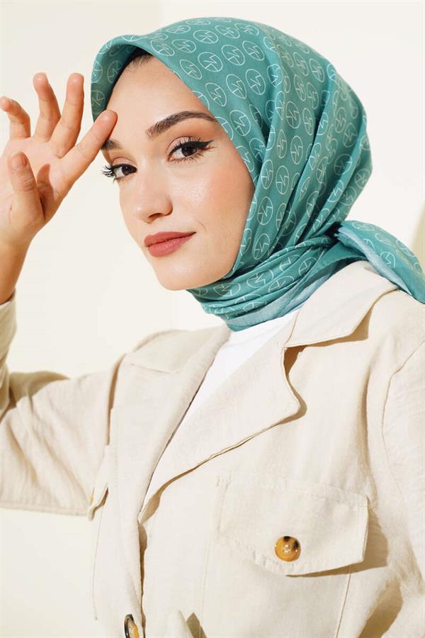 MK Pattern Soft Scarf Mint Green