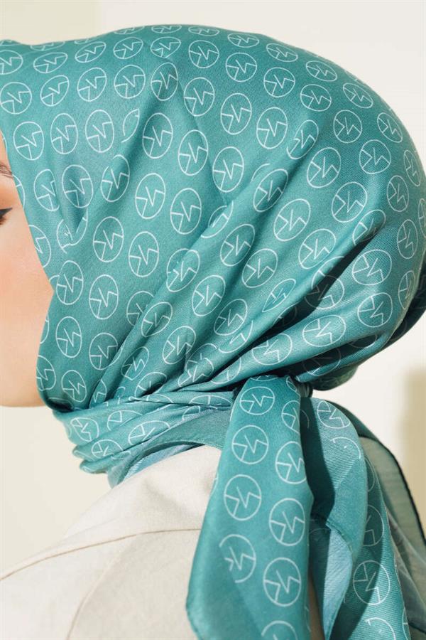 MK Pattern Soft Scarf Mint Green