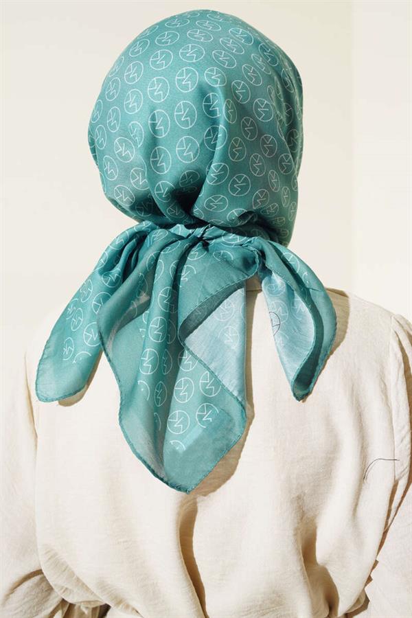 MK Pattern Soft Scarf Mint Green