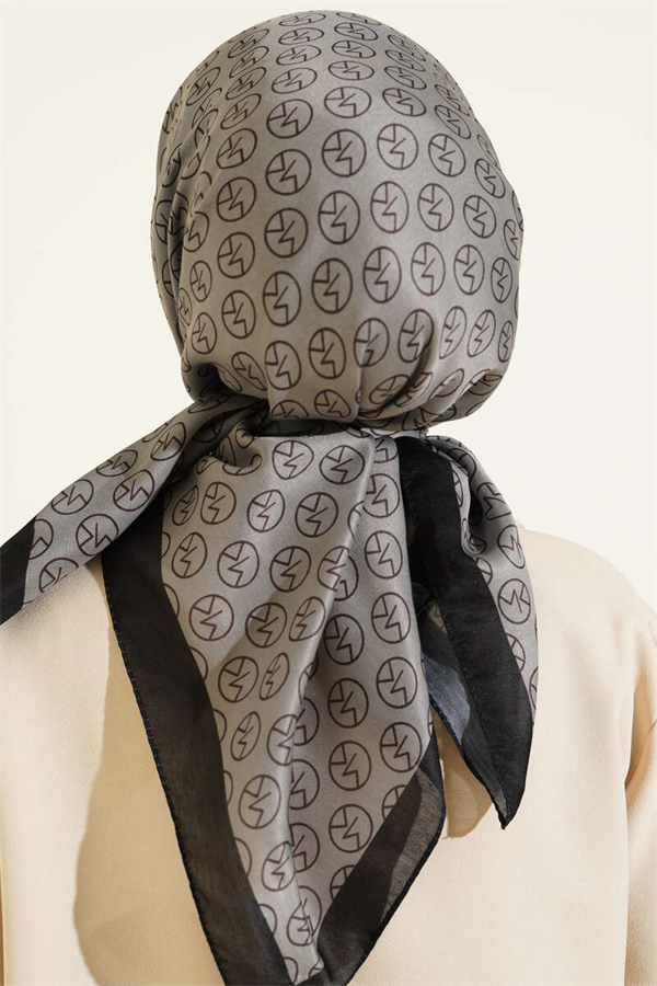 MK Pattern Soft Scarf, Dark Green