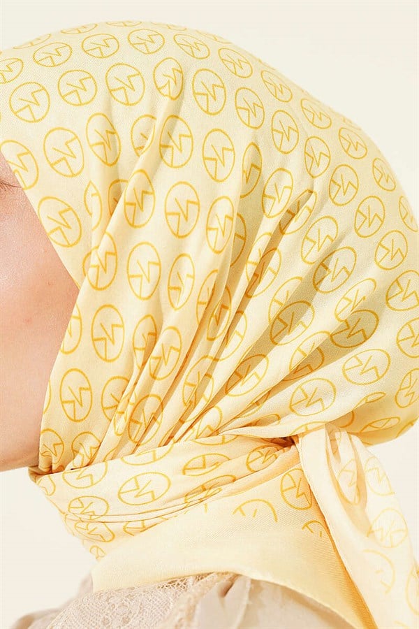 MK Pattern Soft Scarf Yellow