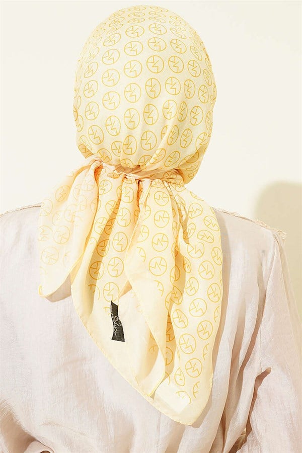 MK Pattern Soft Scarf Yellow