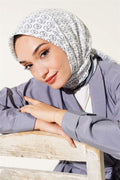 MK Pattern Soft Scarf Black White