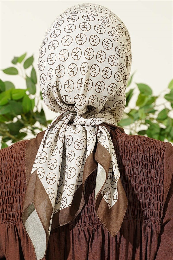MK Pattern Soft Scarf Olive Green